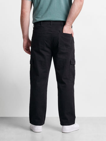 Men's Black Relaxed Fit Solid The Eternity Series Jeans