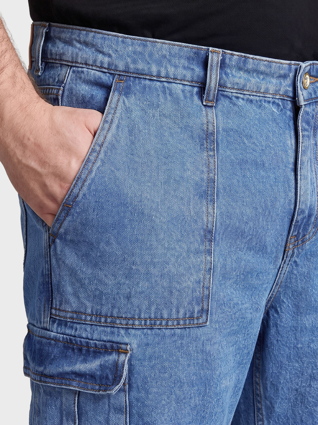 Men's Blue Relaxed Fit Solid The Eternity Series Jeans