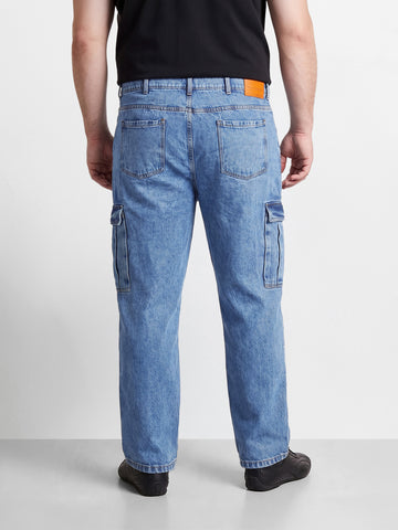 Men's Blue Relaxed Fit Solid The Eternity Series Jeans