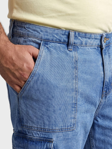 Men's Blue Relaxed Fit Solid The Eternity Series Jeans