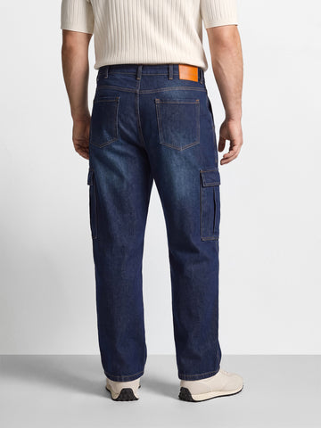 Men's Blue Relaxed Fit Solid The Eternity Series Jeans