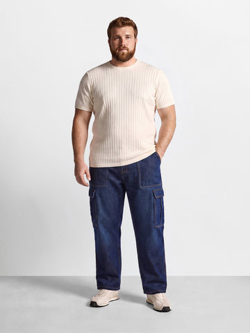Men's Blue Relaxed Fit Solid The Eternity Series Jeans