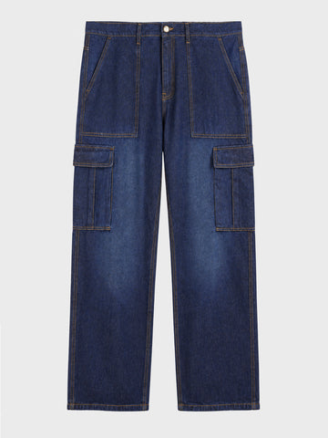Men's Blue Relaxed Fit Solid The Eternity Series Jeans