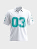 Men's White Boxy Fit Printed Casual Polo T-Shirt