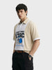 Men's Beige Boxy Fit Loony Tune character Polo T-Shirt