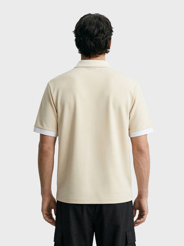 Men's Beige Boxy Fit Loony Tune character Polo T-Shirt