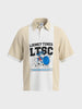 Men's Beige Boxy Fit Loony Tune character Polo T-Shirt