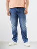 Men's Blue Slim Fit Solid Casual Jeans