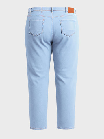 Men's Blue Slim Fit Solid Casual Jeans