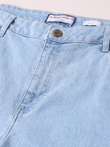 Men's Blue Slim Fit Solid Casual Jeans