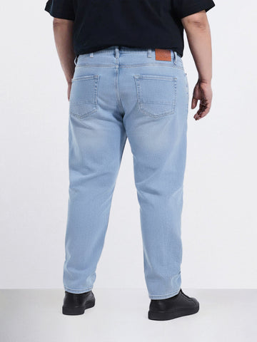 Men's Blue Slim Fit Solid Casual Jeans