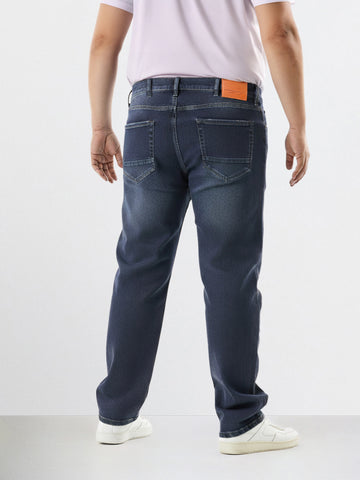 Men's Blue Slim Fit Solid Casual Jeans
