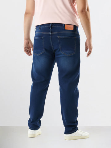 Men's Blue Slim Fit Solid Casual Jeans