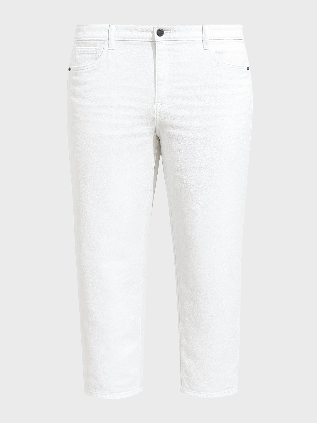 Men's White Slim Fit Solid Casual Jeans