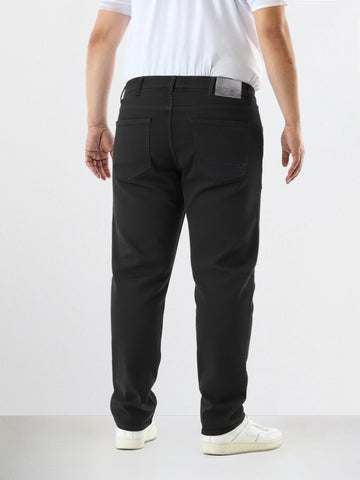 Men's Black Slim Fit Solid Casual Jeans