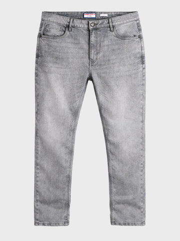 Men's Grey Slim Fit Solid Casual Jeans
