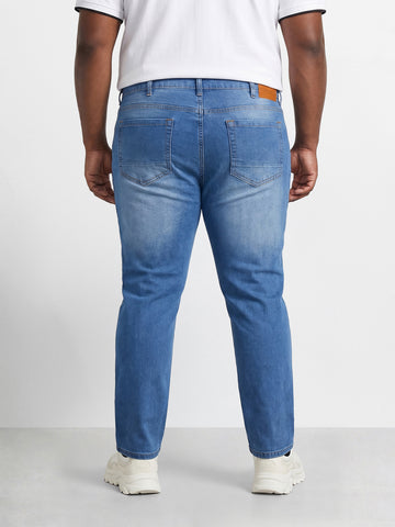 Men's Blue Slim Fit Solid Casual Jeans