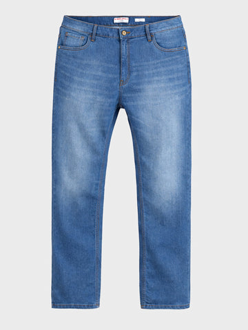 Men's Blue Slim Fit Solid Casual Jeans