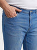 Men's Blue Slim Fit Solid Casual Jeans