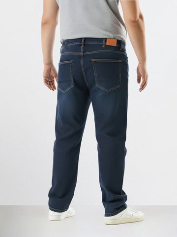 Men's Blue Slim Fit Solid Casual Jeans
