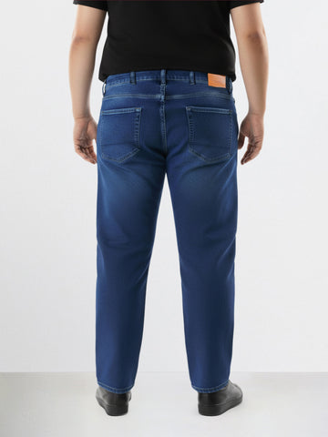 Men's Blue Slim Fit Solid Casual Jeans