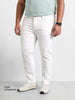 Men's White Slim Fit Solid Casual Jeans