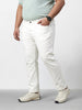 Men's White Slim Fit Solid Casual Jeans