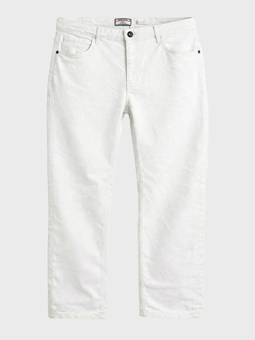 Men's White Slim Fit Solid Casual Jeans