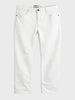 Men's White Slim Fit Solid Casual Jeans