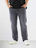 Men's Grey Slim Fit Solid Casual Jeans