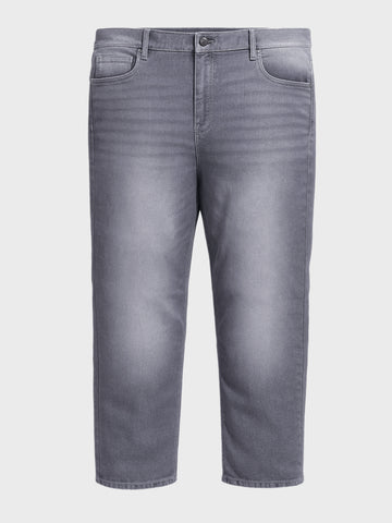 Men's Grey Slim Fit Solid Casual Jeans