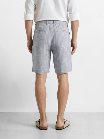Men's Grey Regular Fit Solid Casual Shorts