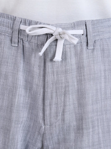 Men's Grey Regular Fit Solid Casual Shorts
