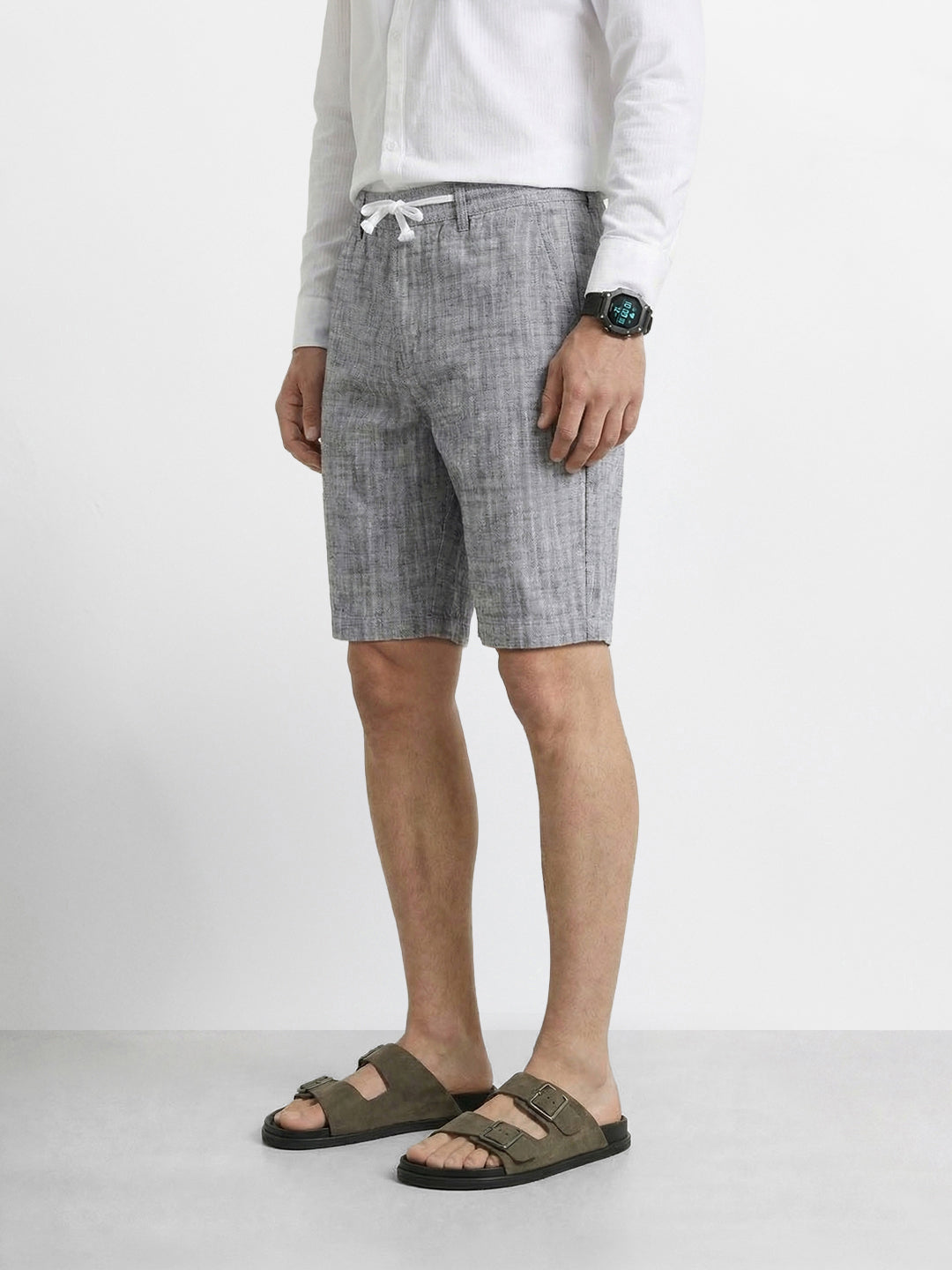 Men's Black Regular Fit Solid Casual Shorts