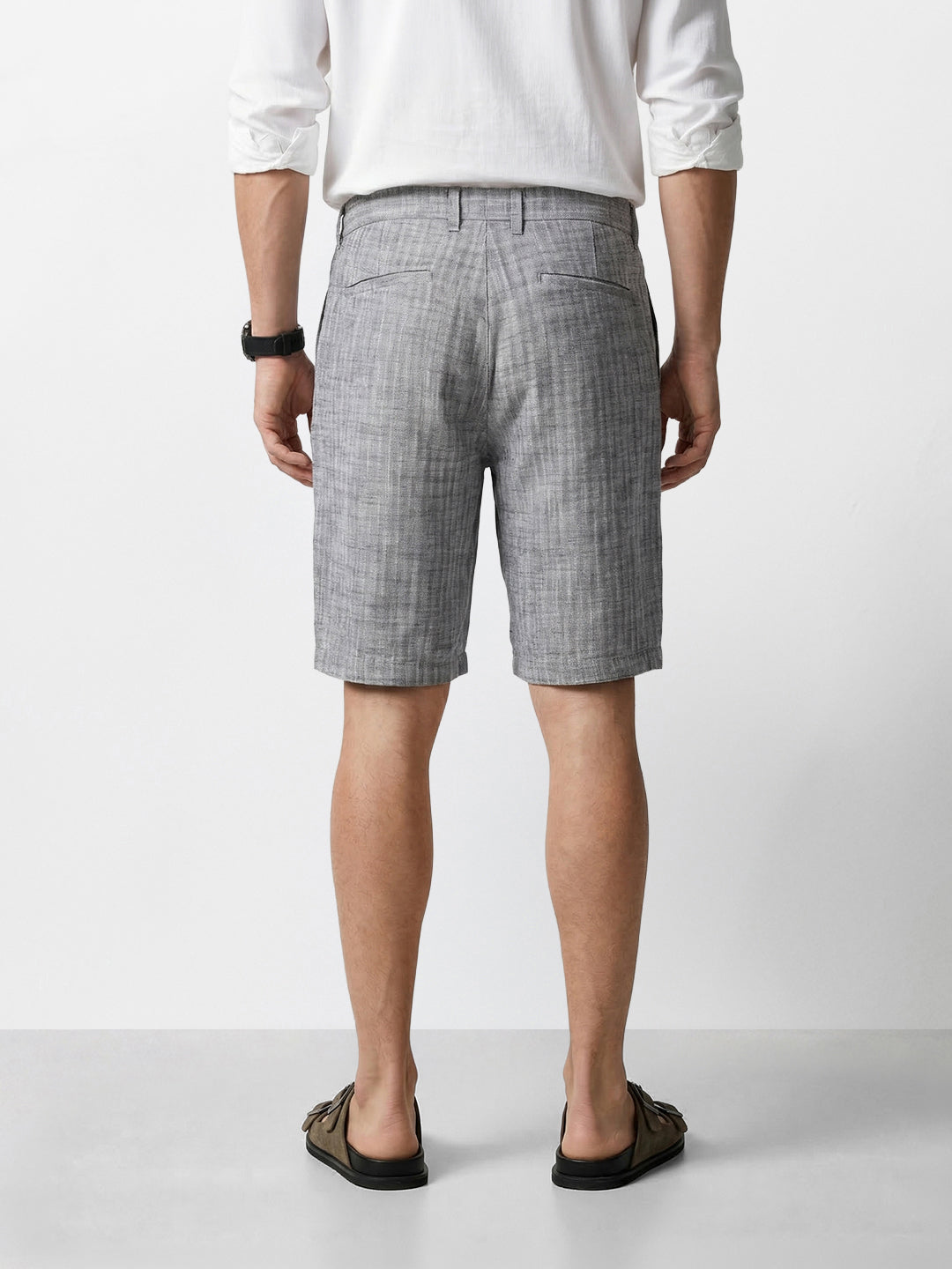 Men's Black Regular Fit Solid Casual Shorts