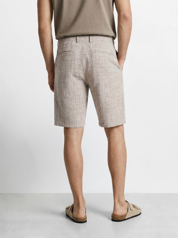 Men's Brown Regular Fit Solid Casual Shorts
