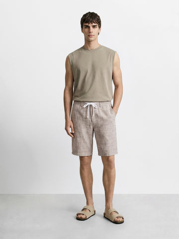 Men's Brown Regular Fit Solid Casual Shorts