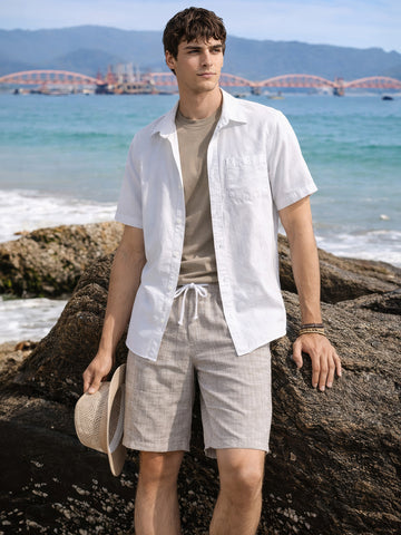 Men's Brown Regular Fit Solid Casual Shorts