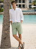 Men's Green Regular Fit Solid Casual Shorts