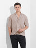 Men's Grey Relaxed Fit Textured Party Wear Shirt