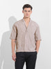 Men's Grey Relaxed Fit Textured Party Wear Shirt