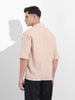 Men's Beige Relaxed Fit Textured Party Wear Shirt