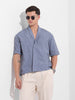 Men's Steel Grey Relaxed Fit Textured Party Wear Shirt