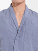 Men's Steel Grey Relaxed Fit Textured Party Wear Shirt