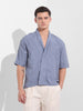 Men's Steel Grey Relaxed Fit Textured Party Wear Shirt