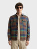 Men's Navy Blue Regular Fit Checked Casual Shirt
