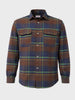 Men's Navy Blue Regular Fit Checked Casual Shirt