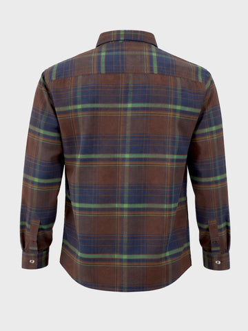 Men's Navy Blue Regular Fit Checked Casual Shirt