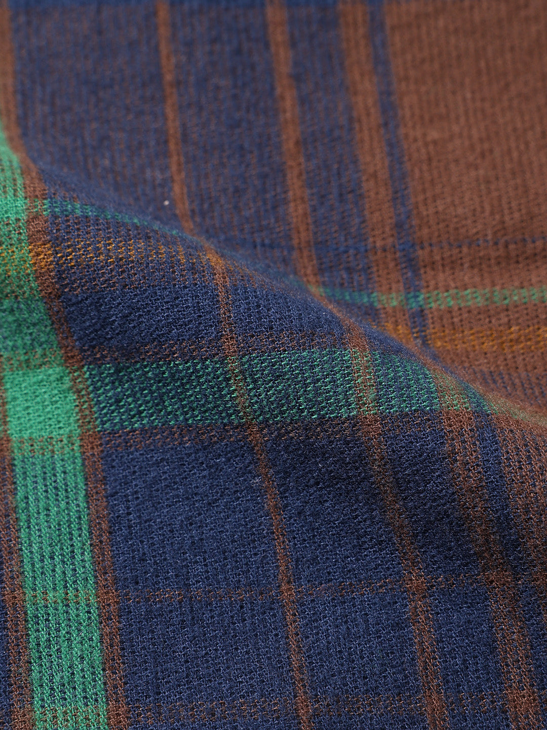 Men's Navy Blue Regular Fit Checked Casual Shirt