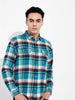 Men's Blue Regular Fit Casual Checkered Shirt